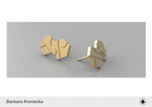 Barbara Koniecka, Jewellery set - earrings, cufflinks and pin